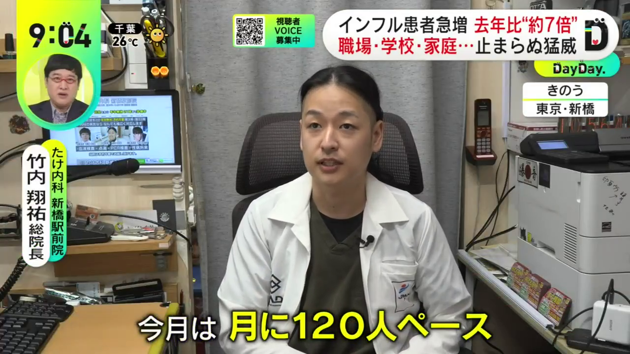 日本テレビ「DayDay.」2026年10月8日放送時の竹内翔祐院長